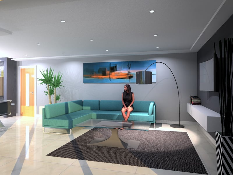 The sitting area will clearly be a comfortable place to relax and watch television.
