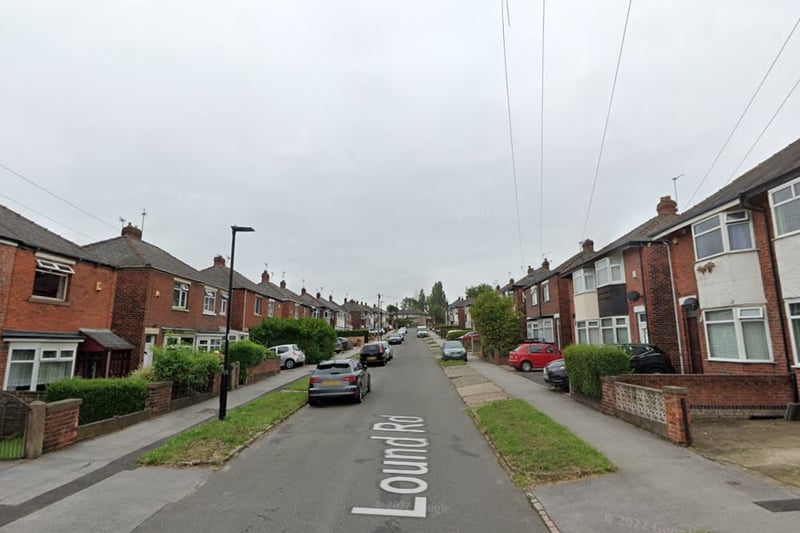 The highest number of reports of robbery in Sheffield in May 2023 were made in connection with incidents that took place on or near Lound Road, Darnall, with 3