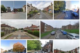 The eight streets pictured here are the locations in Sheffield where the highest number of robbery reports were made in May 2023
