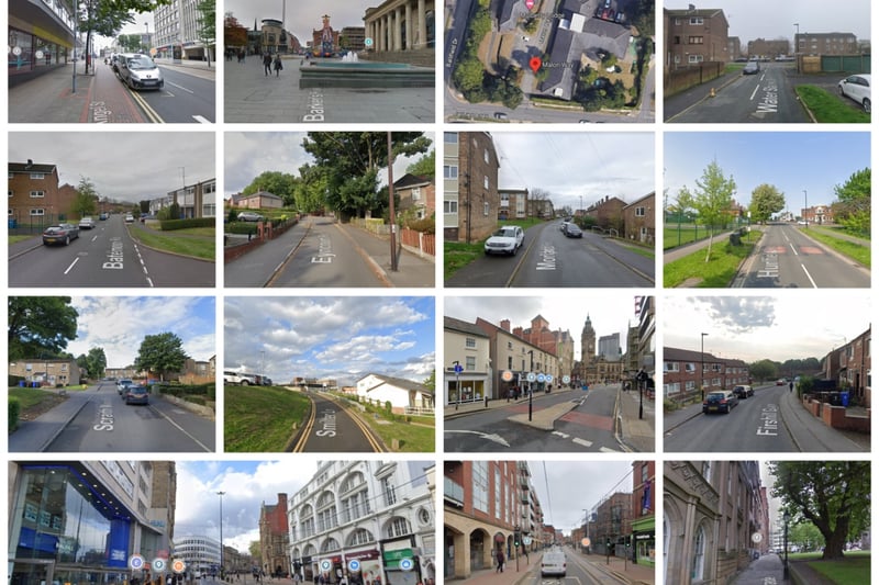 Pictured are the worst 15 streets in Sheffield for reports of violence and sexual offencs in May 2023