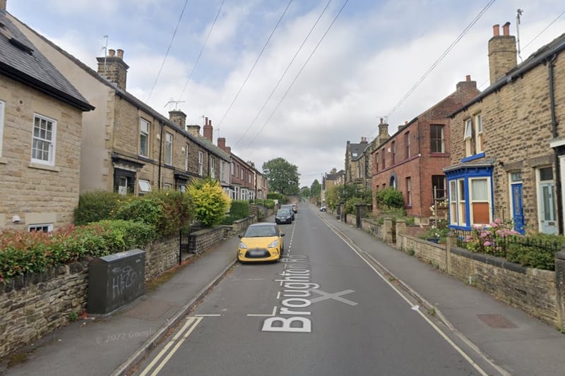 The joint-second highest number of reports of robbery in Sheffield in May 2023 were made in connection with incidents that took place on or near Broughton Road, Hillsborough, with 2