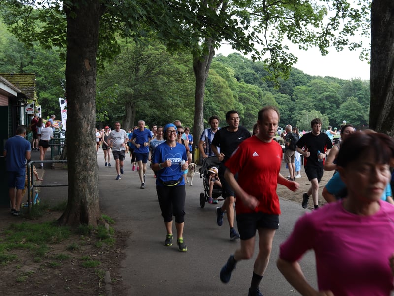 Runner smiles for the camera 