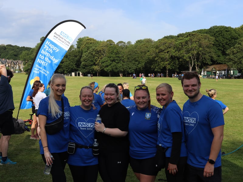 This happy group were among the runners taking part in park runs across Sheffield to mark the 75th birthday of the NHS