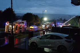 The scene in East Bank Road, Heeley last night (Saturday, July 9, 2023) after fires broke out at two properties on the street as a result of a thunderstorm. Picture: Bobby Anwar 