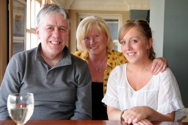 Mum Susan, dad Gary and daughter Susan Mitchell enjoying a drink at the Barnes in Sunderland in 2011.