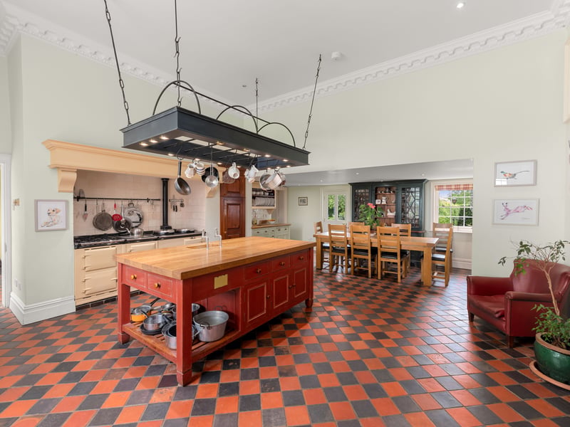 The luxurious property has incredible benefits aside from its sporting features like this stunning kitchen