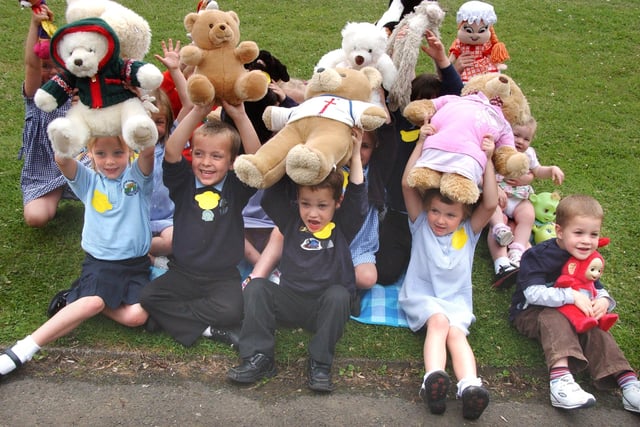 Having a ball at Hylton Castle Primary School - and Teddy had fun too in 2007.