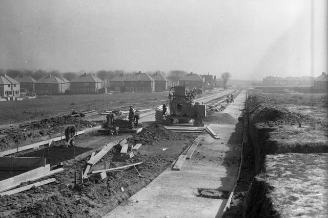 Here is the road as it looked during construction work in 1936.