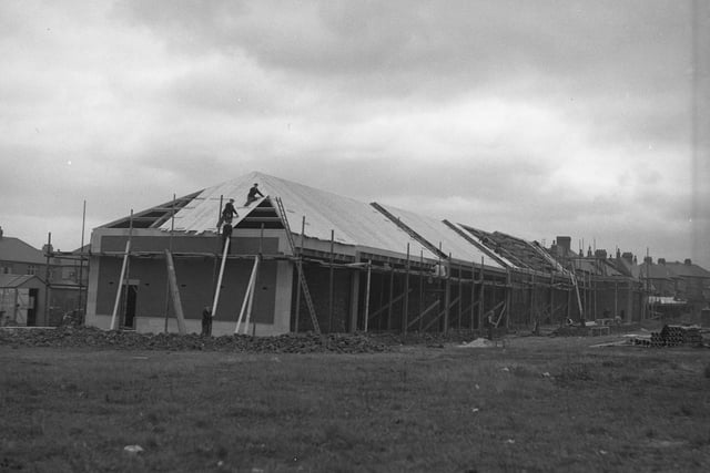 The building of the anti-aircraft drill hall in Dykelands Road in 1938.