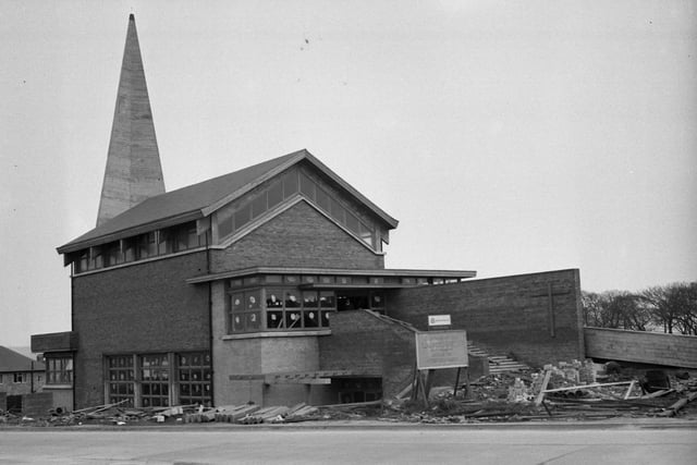 The new Fulwell Methodist Church in Dykelands Road which was nearing completion in 1961.