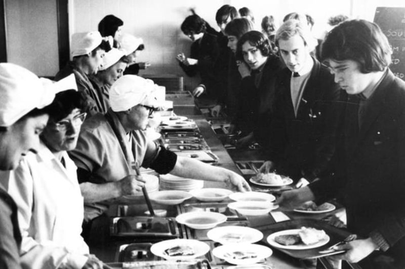 The new self service, cafeteria dining hall at South Shields Grammar Technical School for Boys got our photographer's attention in 1970. Do you remember it? Photo: Shields Gazette