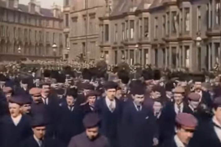 Crowds in their thousands attended the premiere of the footage in Glasgow after it was premiered in the city - this footage was part of a proto-documentary which examined life in the city.