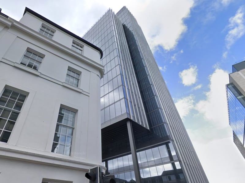 This building is 108m tall. It has a mix of offices and restaurants. (Photo - Google Maps) 
