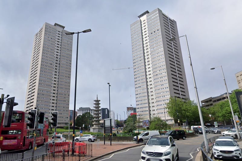 Cleveland and Clydesdale towers, locally known as the Sentinels, are both 90m tall. (Photo - Google Maps) 