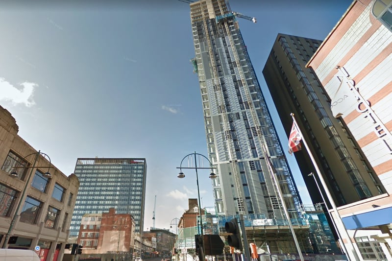 The Bank-Tower 2 is 102m tall. Located on Sheepcote Street, it is a residential building with studio, one-bedroom and two-bedroom apartments. (Photo - Google Maps) 