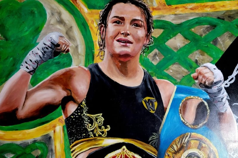 Katie Taylor mural painted by Paul Curtis.