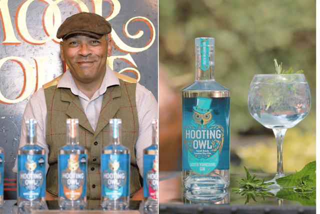 Dominic M'Benga's Hooting Owl Distillery has created a range of Yorkshire-inspired gins, including a South Yorkshire gin. (Photo courtesy of Hooting Owl Distillery)