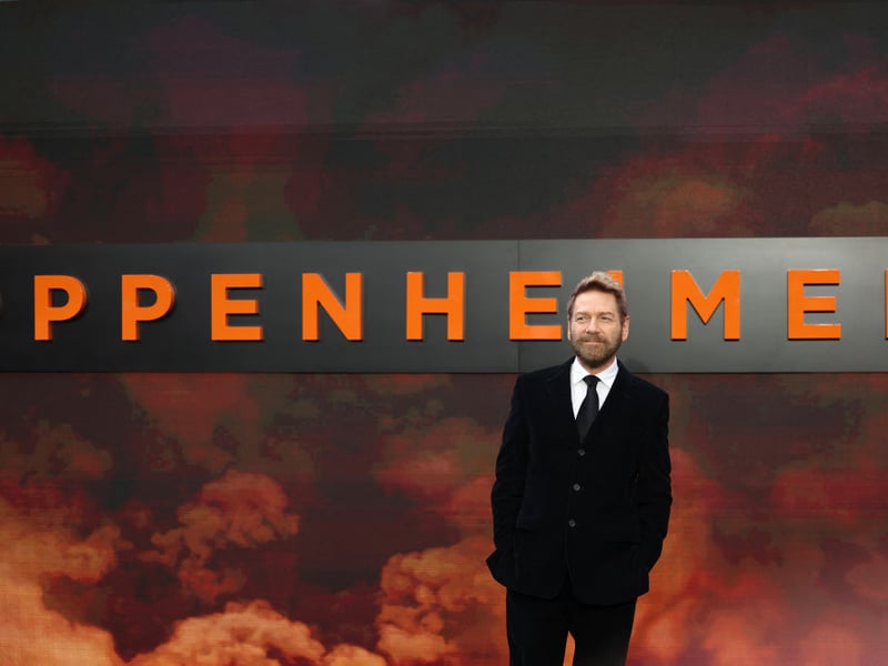 The Oscar nominated Kenneth Brannagh arrives at the Oppenheimer premiere.
