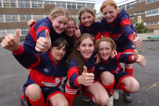 The Farringdon School girls team was ready to play in 2003.