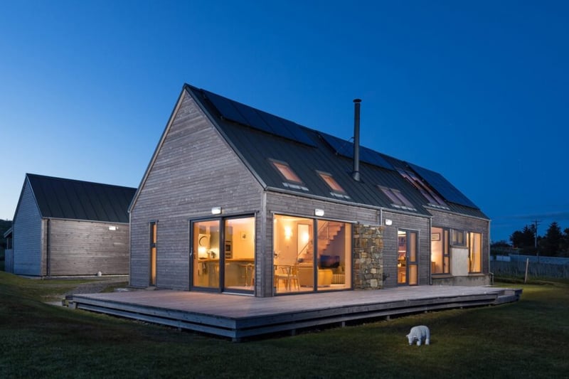 The award-winning, eco-friendly home sleeps up to four guests.