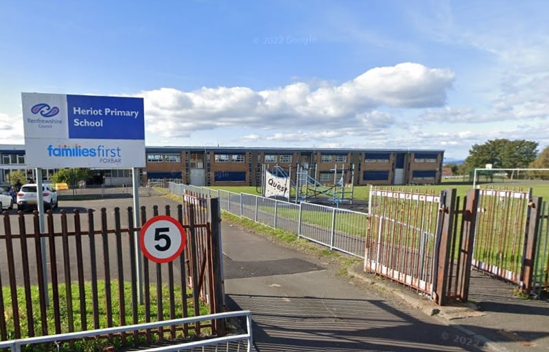Heriot Primary School is the sixth highest ranked primary school in Renfrewshire. 238 pupils attend the school. Heriot scored 380 points, losing 20 points in numeracy