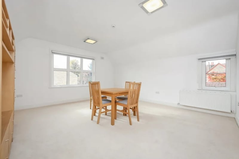The two-bedroom property has a large and light living space (Credit: Alexanders Lettings and Alexander Lets)