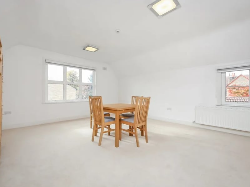 The two-bedroom property has a large and light living space (Credit: Alexanders Lettings and Alexander Lets)