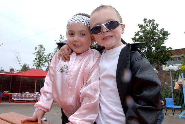 The cutest prom photo ever? These two were all dressed up for a Grease-themed prom at Springboard Nursery in 2007.