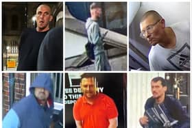 Pictured are six men police want to speak to, as part of ongoing criminal investigations into alleged incidents in Sheffield 