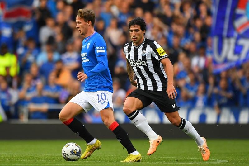 New Rangers signing Kieran Dowell made his non-competitive debut for the club alongside £55m Newcastle recruit Sandro Tonali.