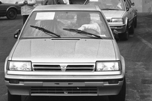 The first Nissan Bluebird loads at Teesport in 1988.