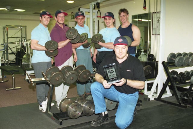The Nissan plant won a national award in 1997 for being one of the country's healthiest workplaces. 
Here is David Tetchner showing the award to Graham Weir, Neil Head, Mark Herron, Jason Gillatt and Paul Hutchinson.