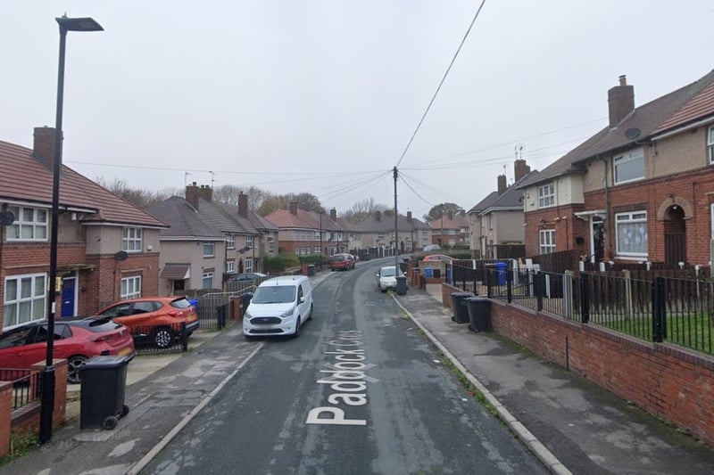 The joint second-highest number of reports of criminal damage and arson in Sheffield in May 2023 were made in connection with incidents that took place on or near Paddock Crescent, Gleadless, with 3