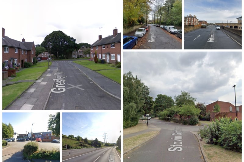 Pictured are the sixth worst Sheffield streets for reports of vehicle crime 