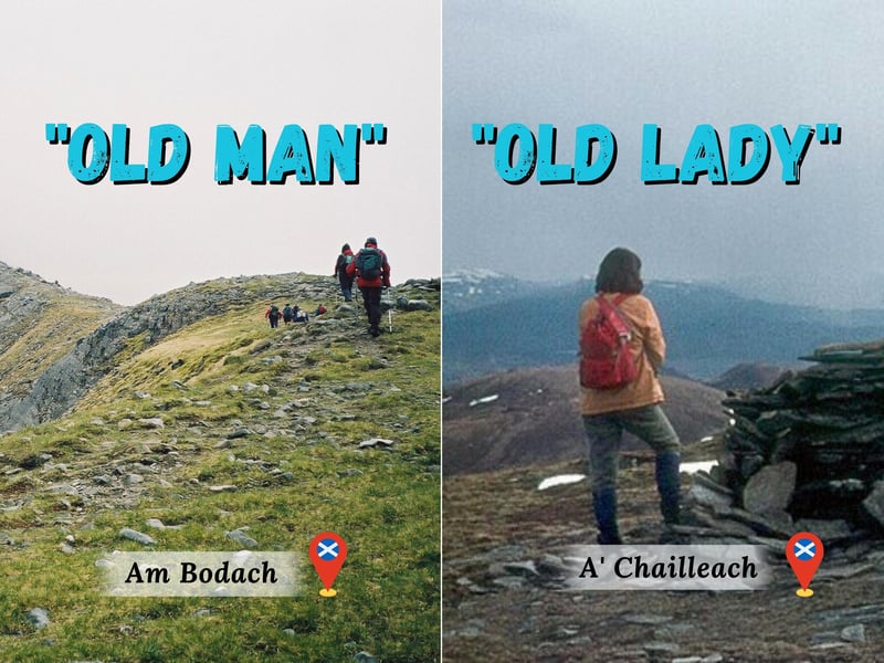 So far, Gaelic nomenclature seems very literal e.g., “big mountain”. However, affectionate names exist too. For example, “Am Bodach” mountain comes from “An Bodach” which is literally “The Old Man”. Maybe because it overlooks a community just as an old man is expected to overlook his own. We also have “A' Chailleach” which is “the old woman” - the term appears in Scots Mythology as well.