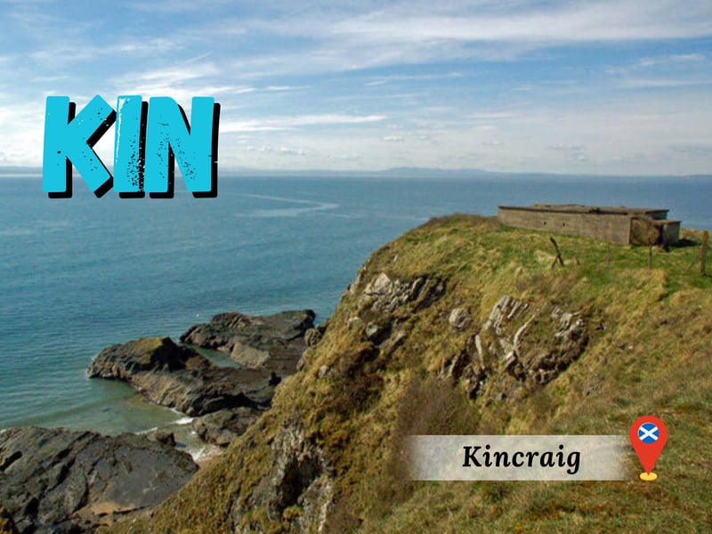 Taken from “Ceann” which means “head” or “end”. For example, on the West Coast we have Kintyre (“ceann-tìre”) which means headland i.e., the land that sticks out from the coast to the sea. Above, we have Kincraig (“Ceann na Creige”) which is the head of the rock or cliff.
