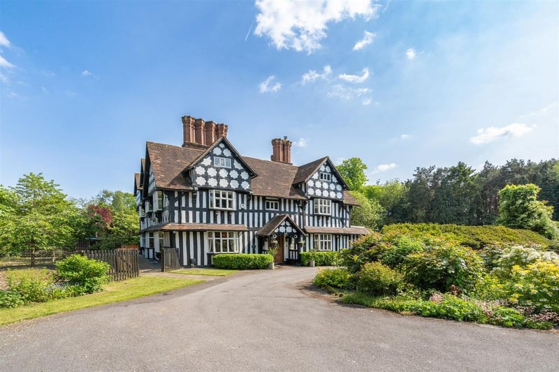This impressive  7 bed detached house is currently on the market for £2,500,000. The Grade II Listed manor house also has its own swimming pool, wine cellar and 6.6 acres of gardens and woodland