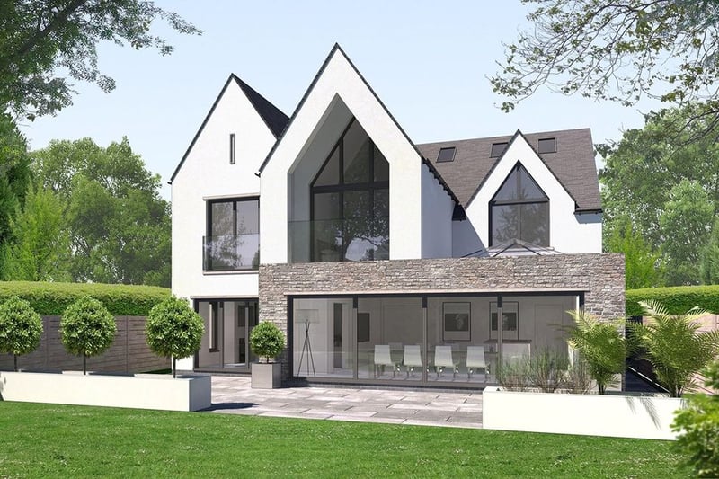 With a guide price of £2,395,000, this brand new modern family home is one of the priciest homes on the market. The property also has five bedrooms and five bathrooms