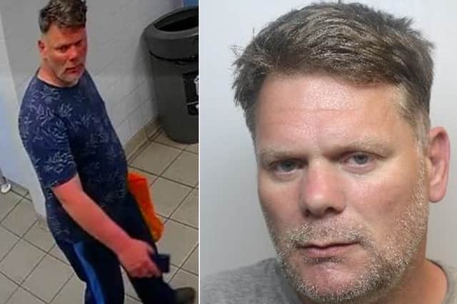 Shawn Battye, 49, is wanted in connection to a burglary and recall to prison. (Photo courtesy of South Yorkshire Police)