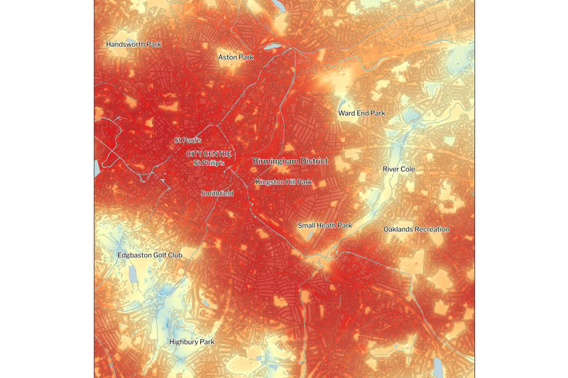Birmingham cooling offset map (Photo - Friends of the Earth)