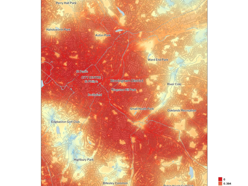 Birmingham cooling offset map (Photo - Friends of the Earth)