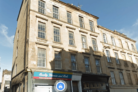 The building dates back to circa 1845 and is a four-storey classical tenement with shops. In January 2023, conditional planning permission was granted to convert the offices into 14 serviced apartments but there has been no update since. 