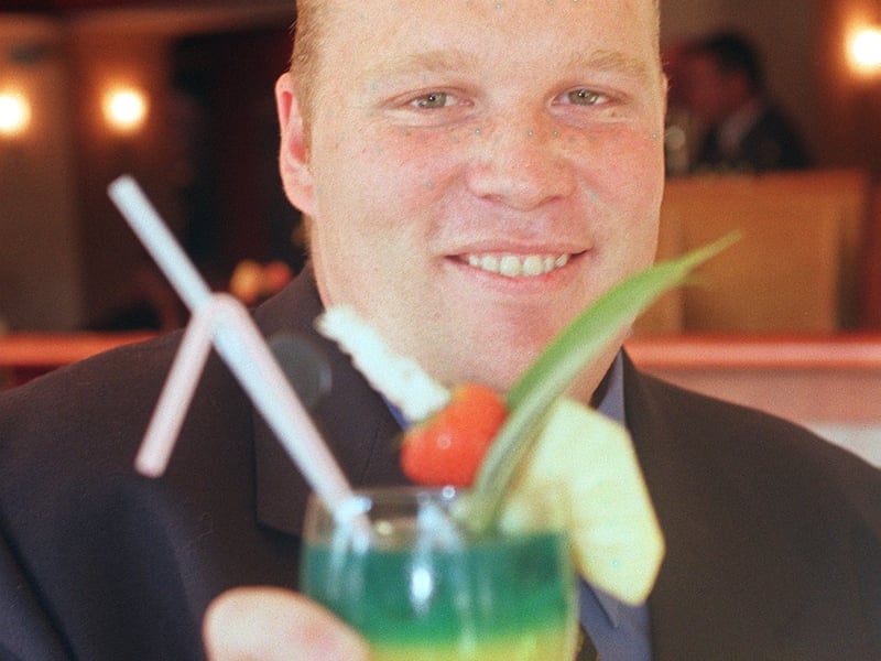 Andrew Gibson, Stakis hotel, Bar Bacoa operations manager, with the Bar Bacoa Experience cocktail