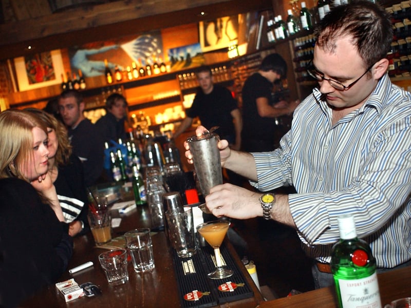Gary Raynes of Menzel's Bar, competes in a cocktail-making competition at Menzel's Wine Bar, on Ecclesall Road, Sheffield
