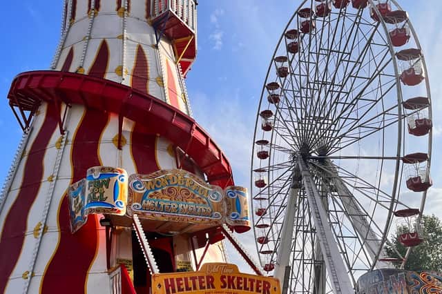 Fairground rides at the new Summer Beach Club, at Meadowhall, Sheffield, which also has water slides, pools and a 1,000sqm beach. Photo: Meadowhall