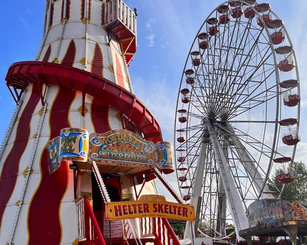 Fairground rides at the new Summer Beach Club, at Meadowhall, Sheffield, which also has water slides, pools and a 1,000sqm beach. Photo: Meadowhall