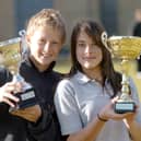 King Ecgbert School sports award winners Joe Root (Sportsman of the Year) and  Daisy Treeston(Sportswoman of the Year) in November 2005.