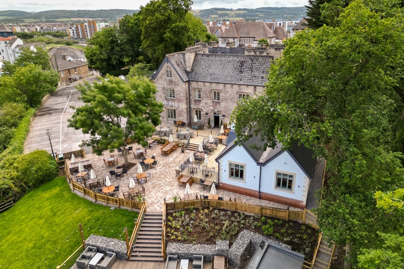 The pub and hotel has a large garden and an outdoor bar on the decking