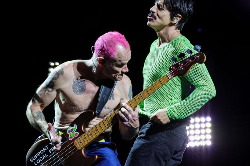 After an opening jam between John and Flea, the Chilis opened with 1999 hit Around the World from Californication.