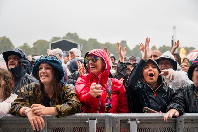 Paul Heaton fans at the front of the stage on Sunday. Photo: L Melbourne